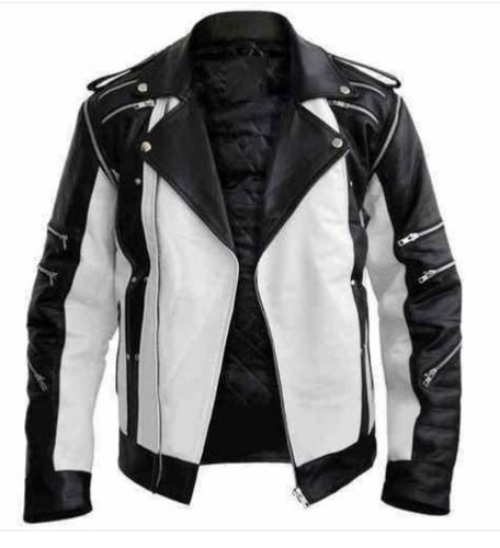 Mens Regular Fit Full Sleeves Synthetic Leather Jacket