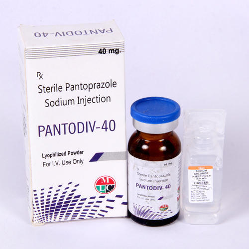 Pantoprazole - 40 Mg Injection, Allopathic Liquid Medicine for Adults with 1 Year Shelf Life in Glass Bottles