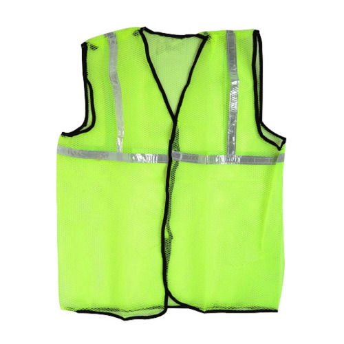 Green Unisex Comfortable Casual Wear Polystyrene Two Reflective Strip Safety Jacket