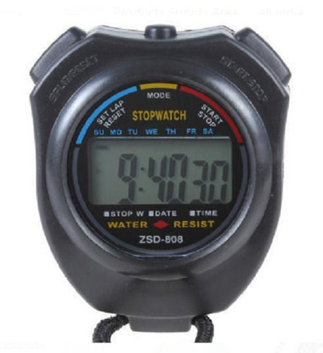 Black Attractive And Durable Round Color Coated Digital Plastic Stop Watch