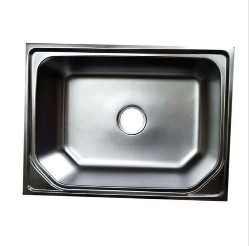 Rust Proof Chrome Finish Rectangular Stainless Steel Single Bowl Kitchen Sinks