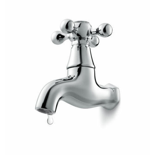 Silver Deck Mounted Glossy Stainless Steel Water Tap