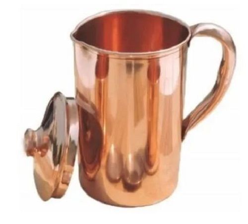 Golden 1.5 Litre Capacity Durable And Long Lasting Copper Jug With Lid 