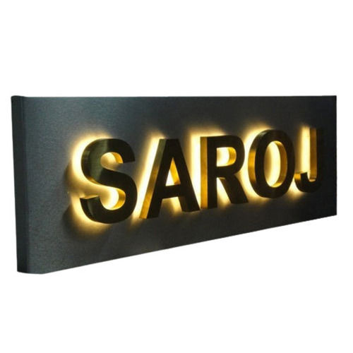 1.5x8 Feet 220 Voltage Stainless Steel Rectangular Led Sign Board