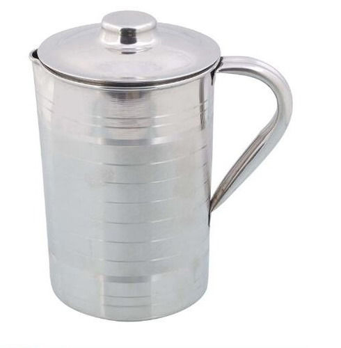 Silver 2.2Mm Thick 1.5 Liters Polished Finish Rust Proof Stainless Steel Jug