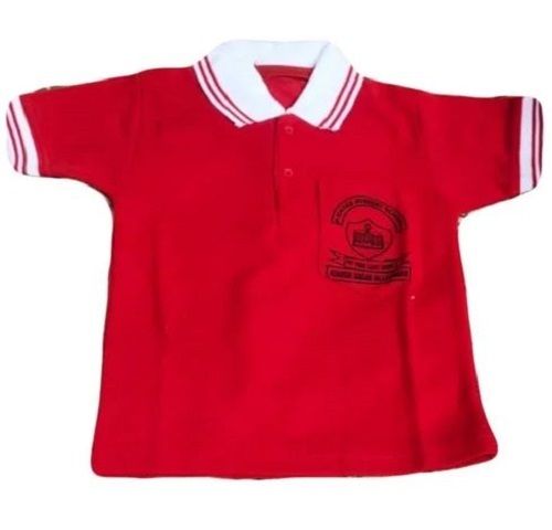 Classic Collar Short Sleeve Cotton School T Shirt  Age Group: Above 9