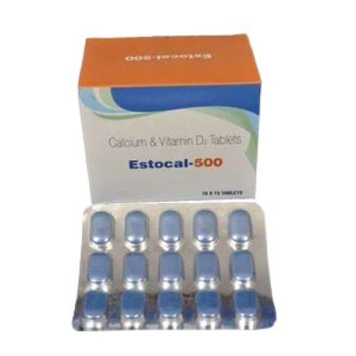 Estocal 500 Calcium And Vitamin D3 Tablets Shelf Life: 12 Months