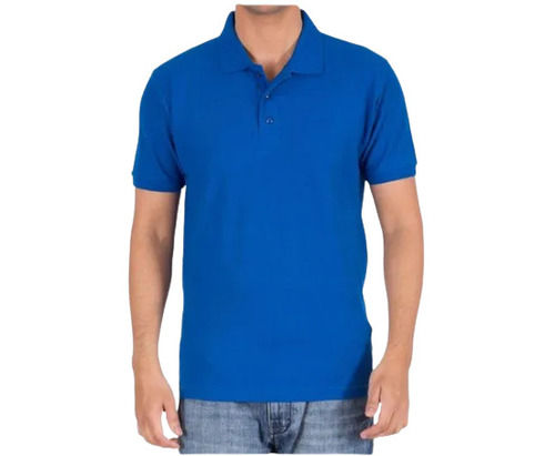 Half Sleeves Polo Collar Plain Cotton T Shirt For Men Age Group: Adult