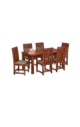 Machine Made Home Centre Brown Beautifully Crafted 6-Seater Dining Table