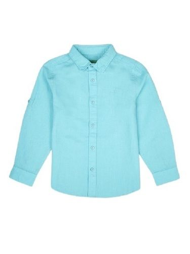 Kids Breathable Full Sleeve Plain Sky Blue Cotton Shirts Age Group: 3 - 8