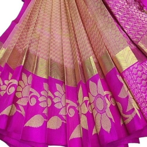 Patch Work Pattern Traditional Wear For Summer Season Cotton Silk Saree