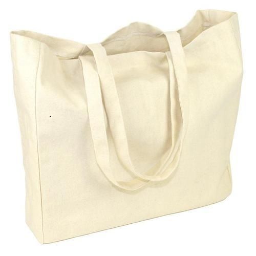 Plain Cotton Carrier Bags With Flexiloop Handle