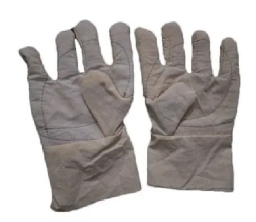 Plain Cotton Full Finger Safety Gloves For Industrial Purpose 