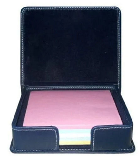 Black Portable Square Plain Rectangular Flap Closure Leather Tissue Box