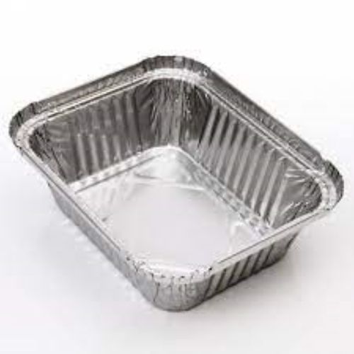 Silver 210 X 142 X 50Mm Rectangular V4L Food Grade Aluminum-Foils-Container 