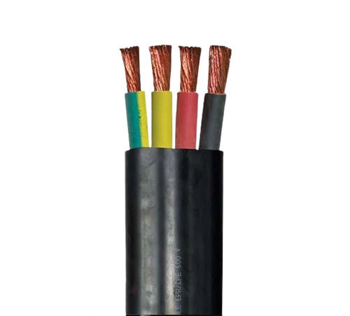 Black 4 Core Pvc Copper Submersible Flat Cable Application: Industrial