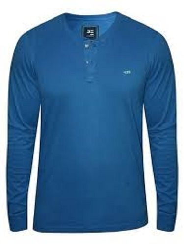 Blue Plain Polyester Mens Full Sleeves T Shirt Age Group: 18-30