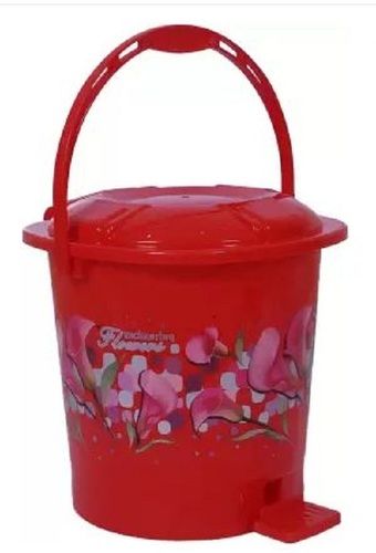 Durable Red Color Pedal Plastic Dustbin 