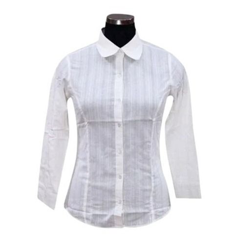 Full Sleeves Button Closure Formal Wear Skin Friendly Cotton Shirt For Ladies Age Group: 16 To 25