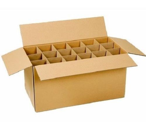 Brown Handmade Rectangular Plain Partition Corrugated Box For Gifts