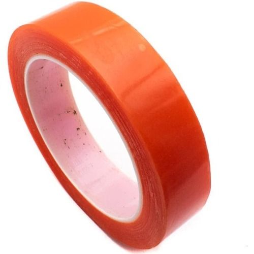 Orange Long Lasting And Color Coated Plain Adhesive Polyester Tape, 40 Meter