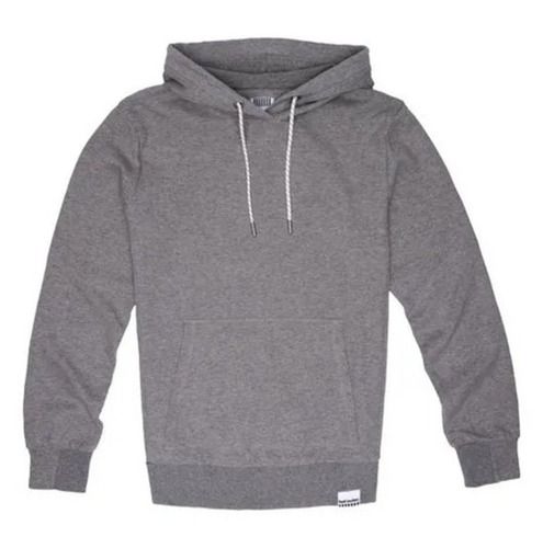 Long Sleeves Unfadable Skin Friendly Soft Plain Woolen Hooded Sweatshirt Chest Size: 44 Inches