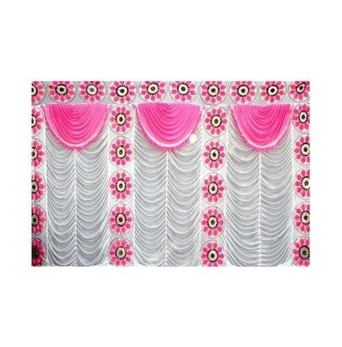 Pink And White Printed Tent Curtains