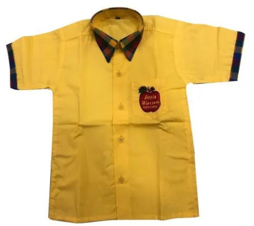 Short Sleeves Spread Collar Soft Cotton School Uniform Shirt Age Group: 5 Year Above