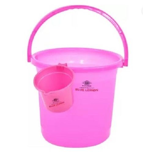 Strong Pink Light Weight Plastic Bucket And Mug Size: 11.4 Inch