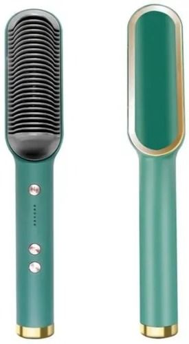 Bottle Green And Golden 20 Watt 50 Hertz Light Weight Portable Hair Straightener Brush Comb