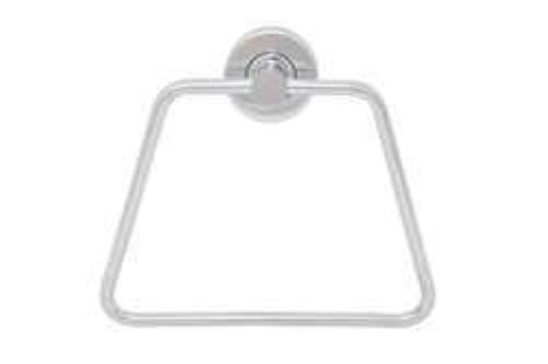 Silver 6 Inches Stainless Steel Glossy Rectangular Chrome Bathroom Towel Ring Holder For Daily Use 