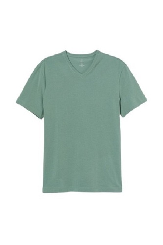 Designer Stylish Plain Short Sleeve V Neck Cotton T-shirt - Sizes [L, M, Xl], Light Green Color, Casual Style For Modern Men