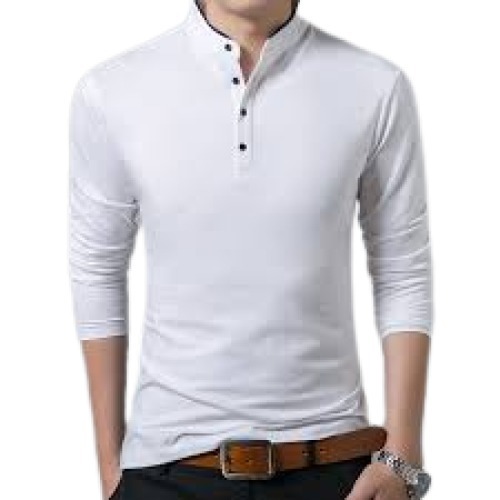 Formal Wear Full Sleeve Plain Polo Cotton T Shirts