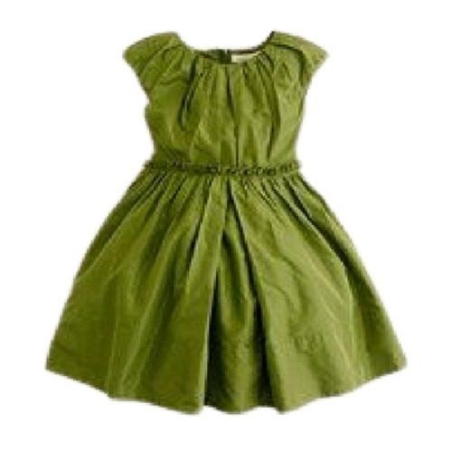 Girls Plain Sleeveless Green Cotton Baby Frock