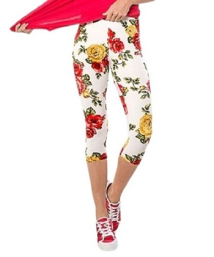 Ladies Floral Printed Casual Wear Capri Leggings