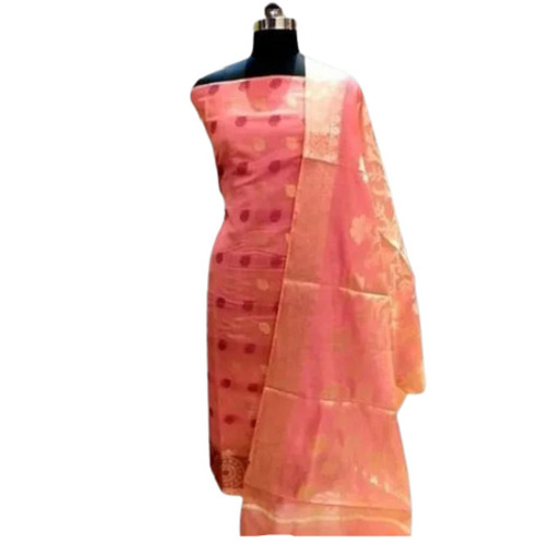 मल्टीकलर लेडीज़ वॉशेबल और हल्के प्रिंटेड अनस्टिच्ड सिल्क सूट दुपट्टे के साथ