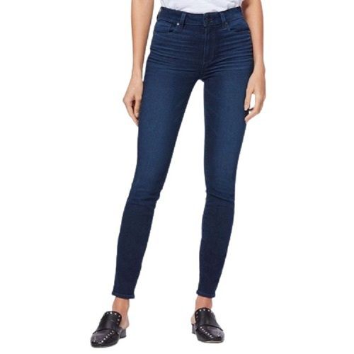 Blue Plain Pattern Slim Fit Casual Wear Denim Jeans For Ladies