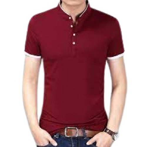 Plain Stylish Designer Short Sleeve Casual Wear Polo Neck T Shirts