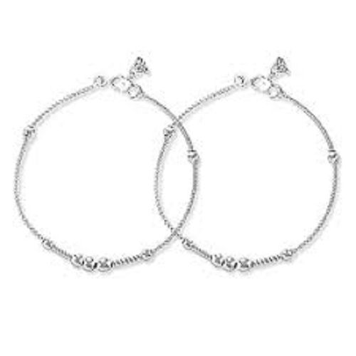 Premium Quality Designer Silver Material Anklets For Ladies  Gender: Women