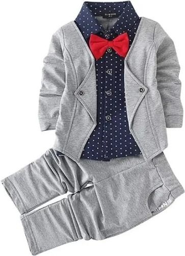 Winter Wear Full Sleeves Straight Collar Shirt And Trouser Set For Kids Age Group: 8 To 12