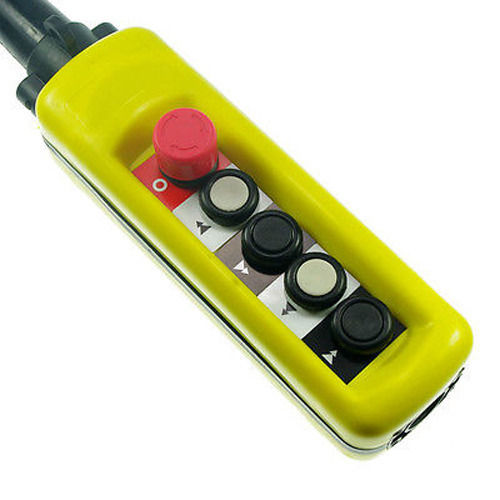 100 Meter Distance Range Yellow Pvc Body Pendant Push Button