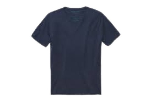 Blue Mens Casual Wear V Neck Half Sleeve Plain Black Cotton T Shirt
