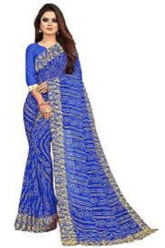 Blue Party Wear Lightweight Art Silk Stone Work Banarasi Saree For Ladies 