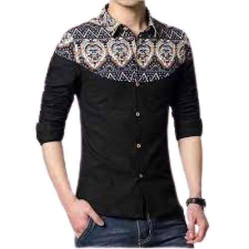 Printed Full Sleeve Breathable Casual Wear Cotton Shirt For Men