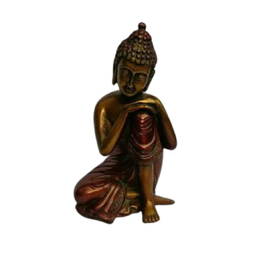 Golden 2.8 Kilograms Moisture Proof Religious Polished Surface Buddha Brass Statue For Decoration