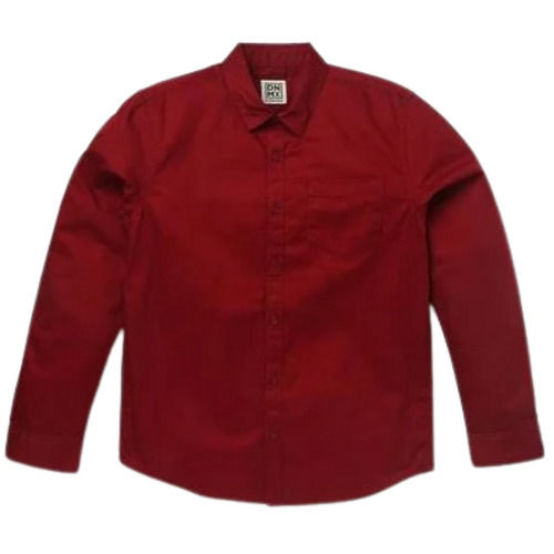 Comfortable And Breathable Plain Full Sleeves Cotton Shirts For Boys