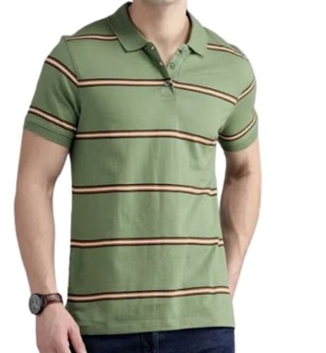 Comfortable Short Sleeves And Polo Collar Cotton T Shirt For Men's