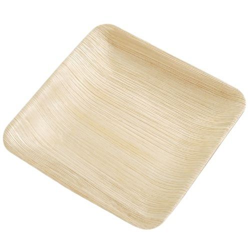 Disposable Durable Plain 8 Inch Square Shape Eco-Friendly Areca Leaf Plate