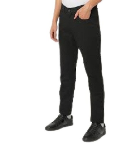 Quick Dry Mens Plain Black Casual Wear Three Pockets Cotton Pant