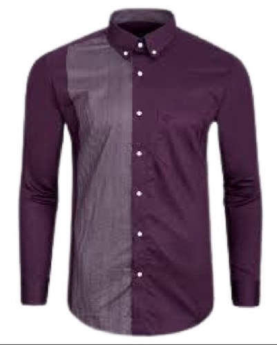 Mens Purple Full Sleeve Formal Wear Cotton Shirt - Cotton Sizes L/XL/XXL 28 Inch Length | Breathable Washable Classic Collar